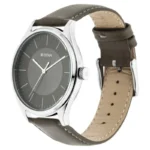 Titan Men's Urban Edge Lustrous Olive Dial Leather Watch (NP1802SL08)